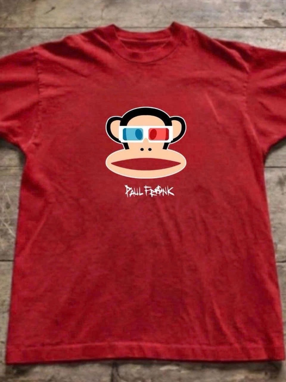 Gildan Red Short Sleeve Tee with Paul Frank 3D Monkey Graphic